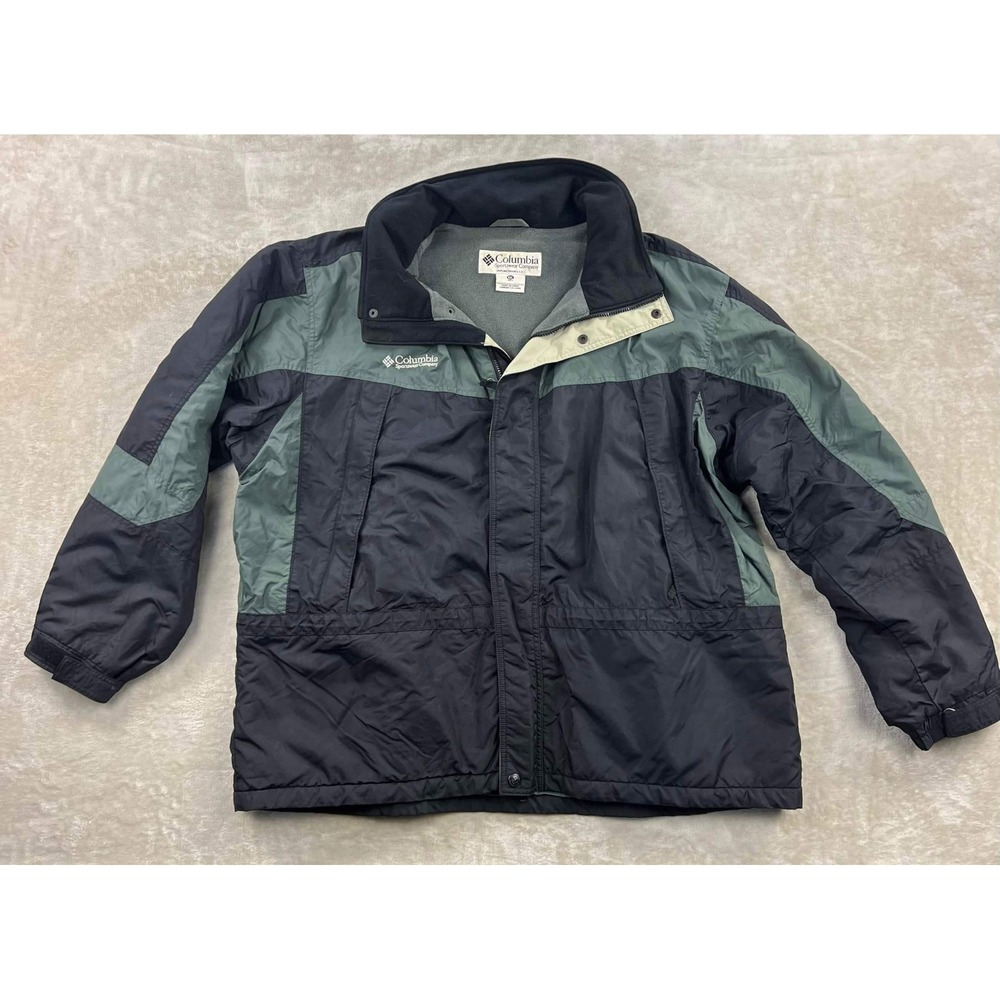 Columbia Sportswear Mens XXL Colorblock Fleece Lined Jacket Black Green SM5079